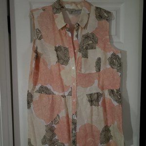 Joan Vaas NWOT Linen Spring Peplum Blouse XL